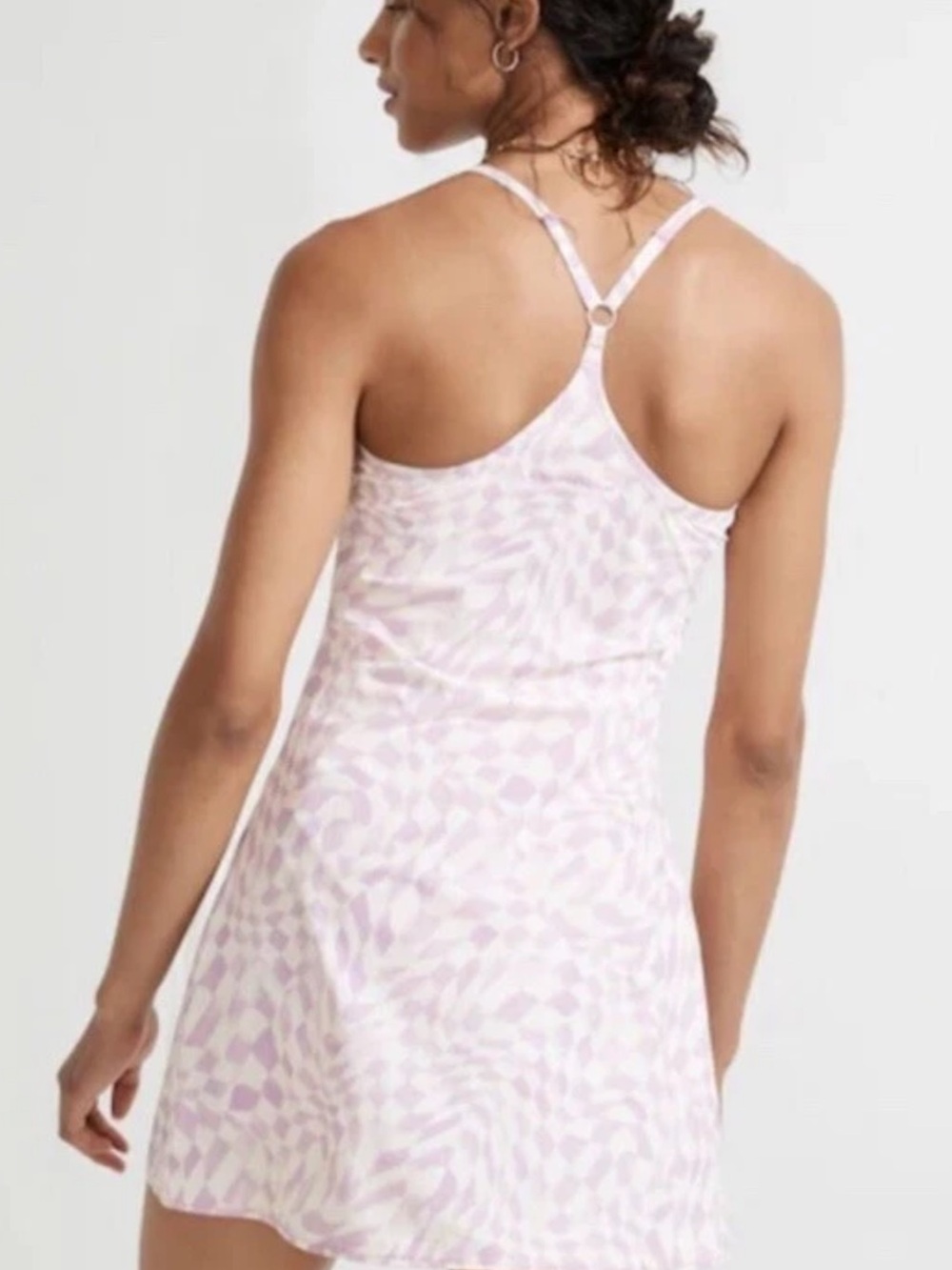 Outdoor Voices Exercise Dress Wavy Checkered Print in Pink Sz S - Picture 4 of 10